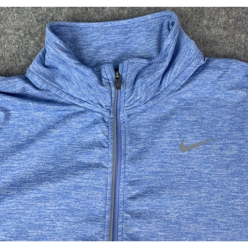 Nike Running Dri Fit Women’s 1/4 Zip Pullover Top, Long Sleeve, Blue, Size Small
